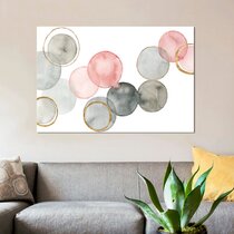 Pink and deals grey wall art